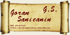 Goran Saničanin vizit kartica